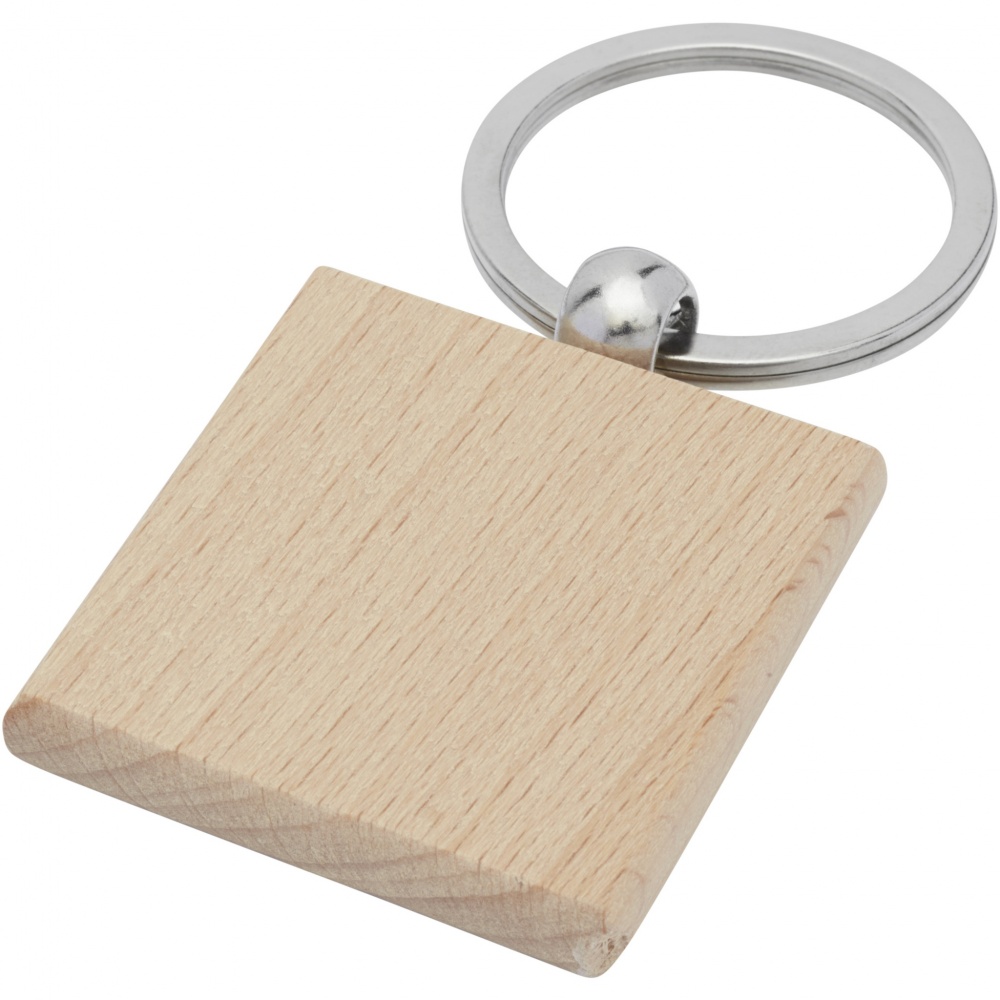 Logo trade business gift photo of: Gioia beech wood squared keychain