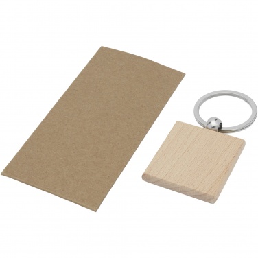 Logotrade promotional product image of: Gioia beech wood squared keychain
