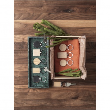 Logo trade corporate gifts image of: Gian beech wood rectangular keychain