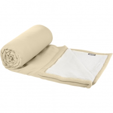 Logotrade promotional giveaway image of: Marigold GRS certified RPET polar fleece and sherpa blanket