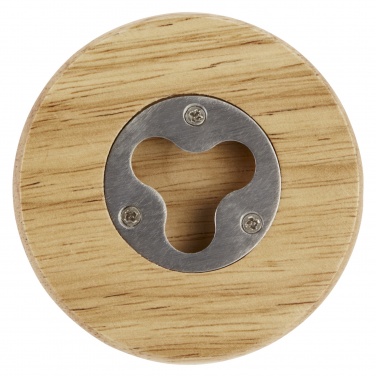 Logo trade promotional item photo of: Scoll wooden coaster with bottle opener