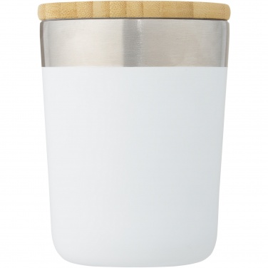 Logo trade promotional products image of: Lagan 300 ml stainless steel tumbler with bamboo lid