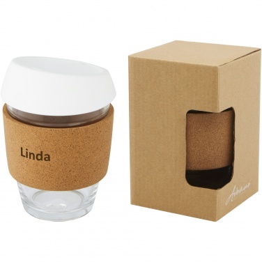 Logotrade corporate gift image of: Lidan 360 ml borosilicate glass tumbler with silicone lid