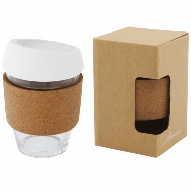 Logo trade promotional giveaways image of: Lidan 360 ml borosilicate glass tumbler with silicone lid