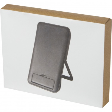 Logo trade business gifts image of: Loop 10W recycled plastic wireless charging pad with phone stand