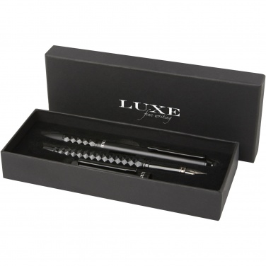 Logo trade promotional giveaway photo of: Tactical Dark duo pen gift box