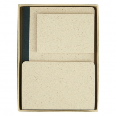 Logo trade business gifts image of: Verde 3-piece grass paper stationery gift set