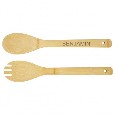 Logotrade promotional products photo of: Argulls bamboo salad bowl and tools
