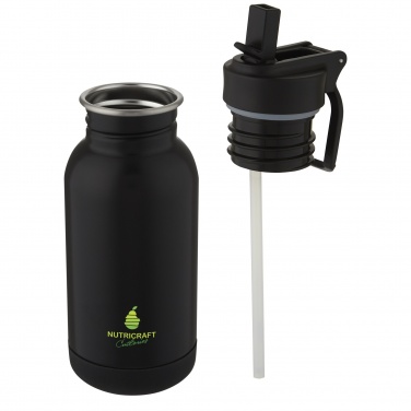 Logo trade promotional product photo of: Lina 400 ml stainless steel sport bottle with straw and loop