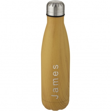 Logo trade promotional products image of: Cove 500 ml vacuum insulated stainless steel bottle with wood print