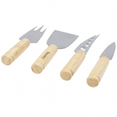Logotrade promotional merchandise picture of: Cheds 4-piece bamboo cheese set