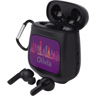 Logo trade corporate gifts picture of: Remix auto pair True Wireless earbuds and speaker