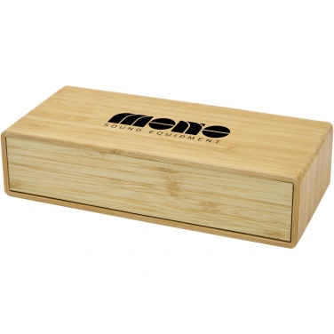 Logotrade promotional giveaway image of: Minata bamboo wireless charger with clock