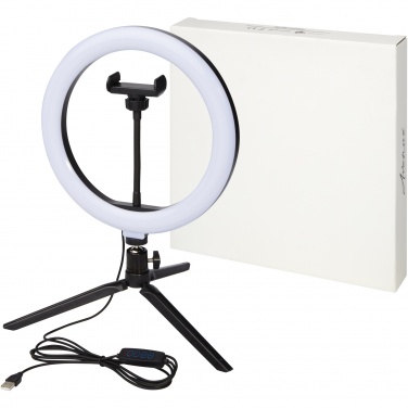 Logo trade promotional giveaway photo of: Studio ring light for selfies and vlogging with phone holder and tripod