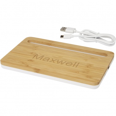 Logo trade promotional products image of: Medake 10W bamboo wireless charger