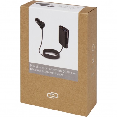 Logo trade promotional gifts image of: Pilot dual car charger with QC 3.0 dual back seat extended charger
