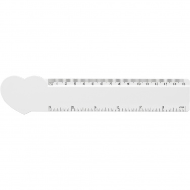 Logotrade promotional product picture of: Tait 15 cm heart-shaped recycled plastic ruler