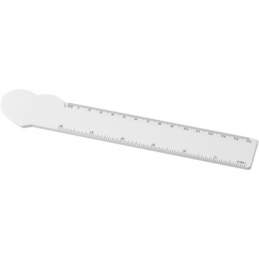 Logo trade business gifts image of: Tait 15 cm heart-shaped recycled plastic ruler