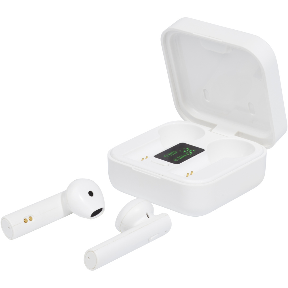 Logo trade corporate gifts picture of: Tayo solar charging TWS earbuds 
