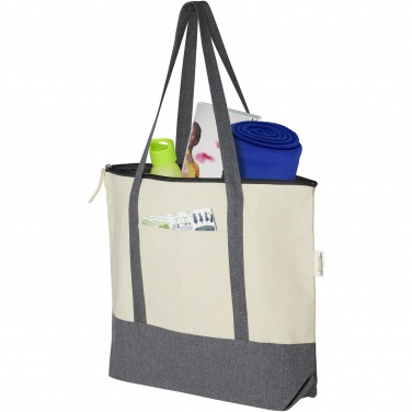 Logotrade promotional gift image of: Repose 320 g/m² recycled cotton zippered tote bag 10L