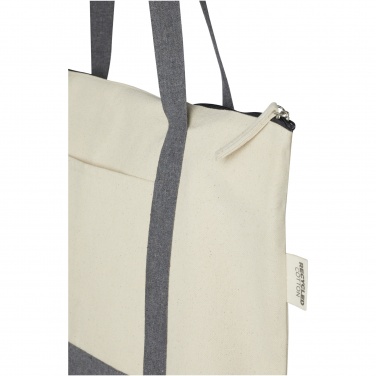 Logo trade promotional gift photo of: Repose 320 g/m² recycled cotton zippered tote bag 10L