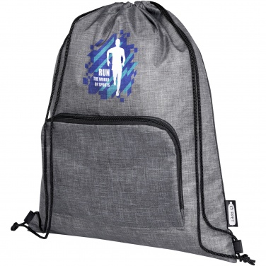 Logo trade promotional giveaways picture of: Ash recycled foldable drawstring bag 7L