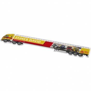 Logo trade promotional giveaways image of: Tait 30cm lorry-shaped recycled plastic ruler