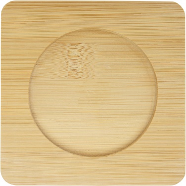 Logo trade corporate gift photo of: Manti 2-piece 250 ml double-wall glass cup with bamboo coaster 