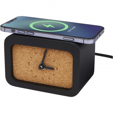Logo trade promotional giveaways image of: Momento wireless limestone charging desk clock