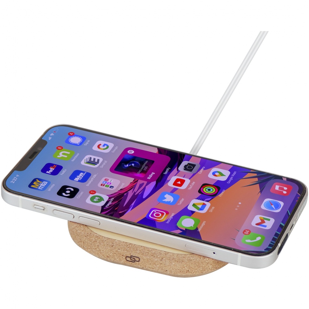 Logotrade promotional merchandise image of: Cerris 15W cork wireless charging pad
