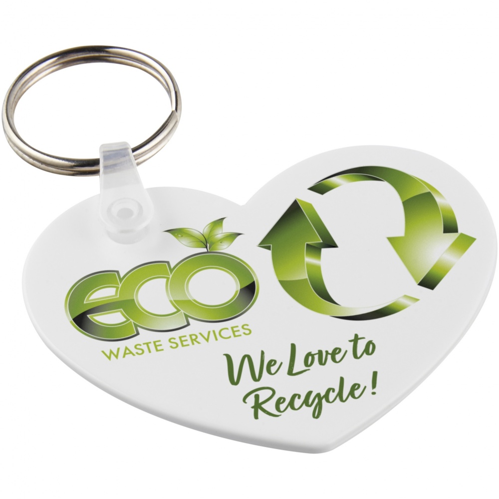 Logo trade promotional gift photo of: Tait heart-shaped recycled keychain