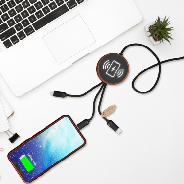 Logo trade corporate gifts picture of: SCX.design C40 5-in-1 rPET light-up logo charging cable and 10W charging pad