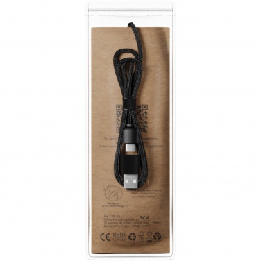 Logotrade promotional products photo of: SCX.design C40 5-in-1 rPET light-up logo charging cable and 10W charging pad
