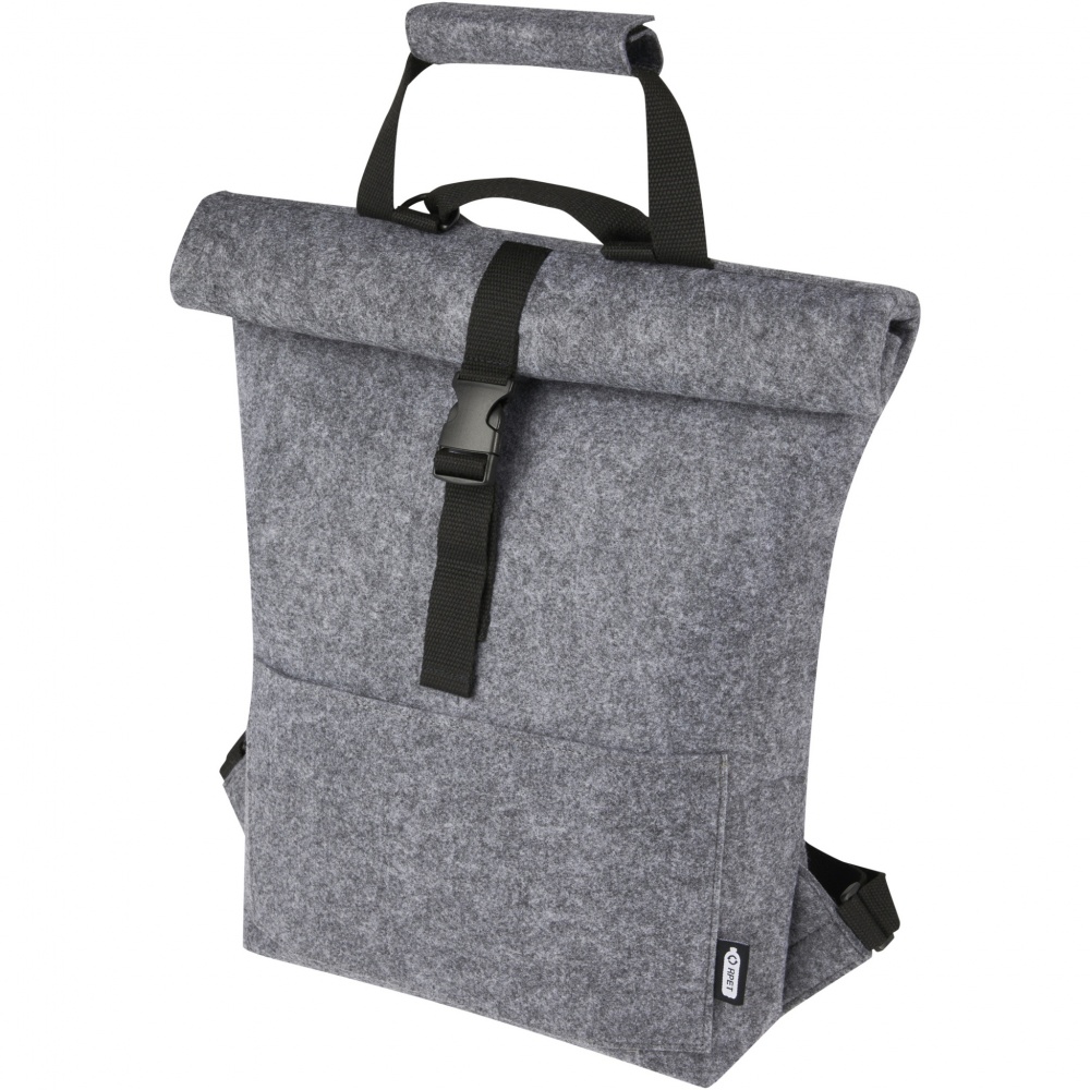 Logo trade promotional gift photo of: Felta GRS recycled felt roll-top bike bag 13L