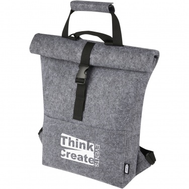 Logo trade corporate gifts picture of: Felta GRS recycled felt roll-top bike bag 13L