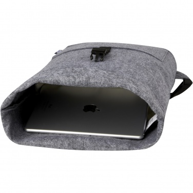 Logo trade business gifts image of: Felta GRS recycled felt roll-top bike bag 13L