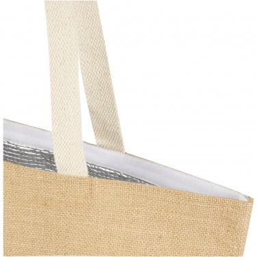 Logo trade promotional giveaways image of: Juta 300 g/m² jute cooler tote bag 12L