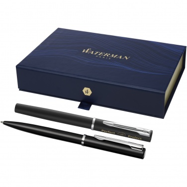 Logo trade promotional gifts image of: Waterman Allure rollerball and ballpoint pen set 