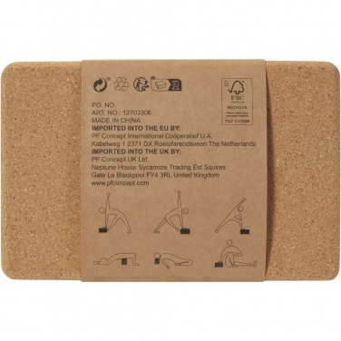 Logo trade promotional giveaways image of: Trikona cork yoga brick
