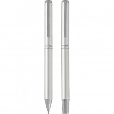 Logotrade promotional products photo of: Lucetto recycled aluminium ballpoint and rollerball pen gift set