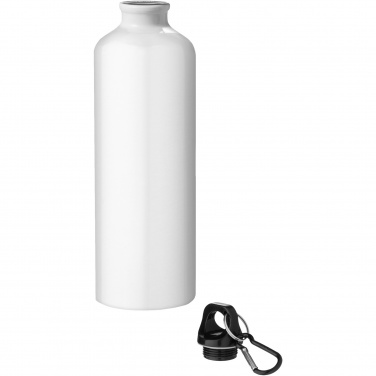 Logo trade promotional gifts picture of: Oregon 770 ml RCS certified recycled aluminium water bottle with carabiner