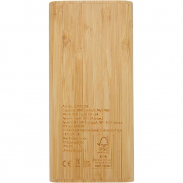 Logotrade promotional product picture of: Tulda 10.000 mAh bamboo power bank