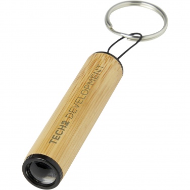 Logo trade promotional merchandise photo of: Cane bamboo key ring with light