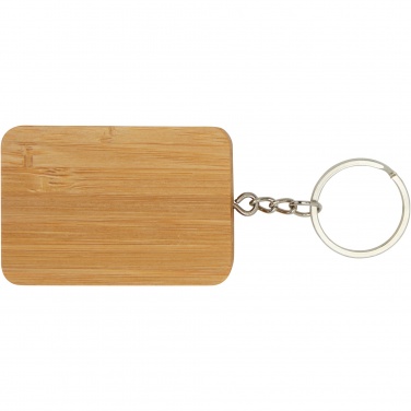 Logo trade promotional gifts picture of: Reel 6-in-1 retractable bamboo key ring charging cable