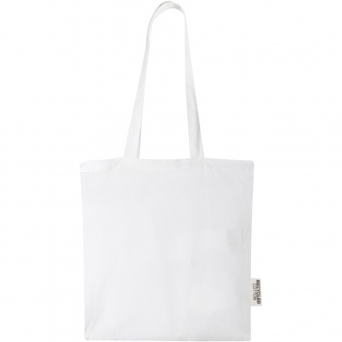 Logo trade promotional giveaways picture of: Madras 140 g/m2 GRS recycled cotton tote bag 7L