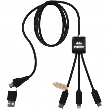 Logo trade promotional item photo of: SCX.design C45 5-in-1 rPET charging cable with data transfer