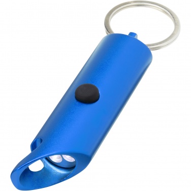 Logo trade business gift photo of: Flare RCS recycled aluminium IPX LED light and bottle opener with keychain