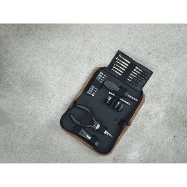 Logo trade advertising product photo of: Spike 24-piece RCS recycled plastic tool set with cork pouch