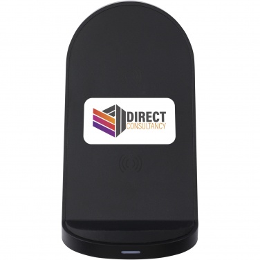 Logotrade corporate gift image of: Loop 15W dual coil RCS recycled plastic wireless charging stand