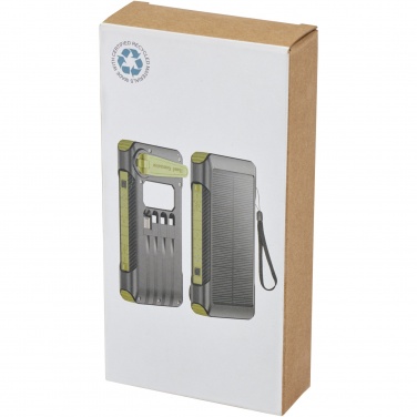 Logo trade promotional products image of: Soldy 10.000 mAh RCS recycled plastic solar dynamo power bank 